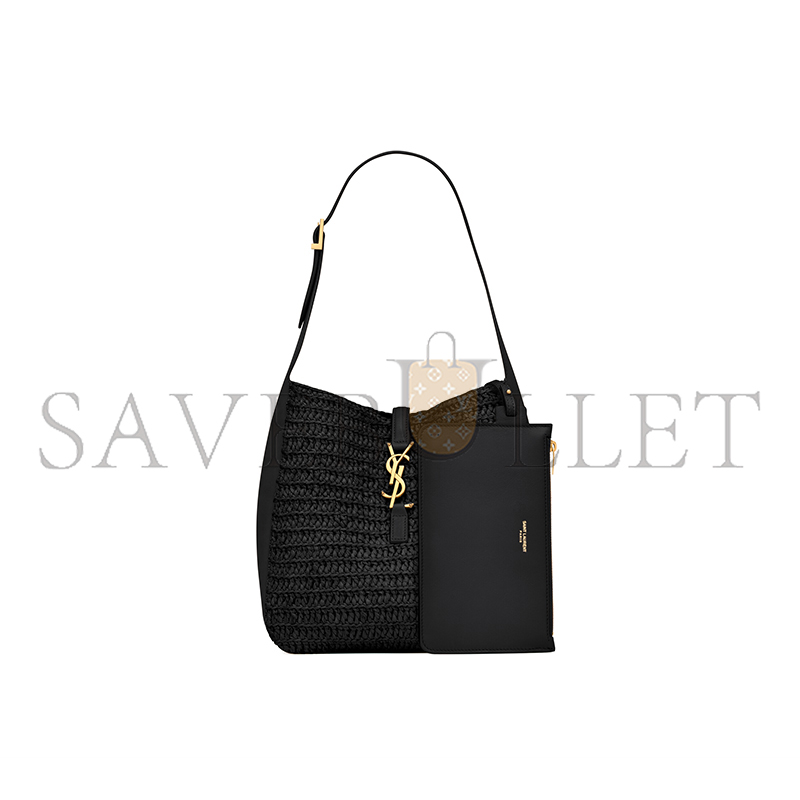 YSL LE 5 À 7 SUPPLE SMALL IN RAFFIA AND LEATHER 823812GAAE01000 (23*22*8.5cm)